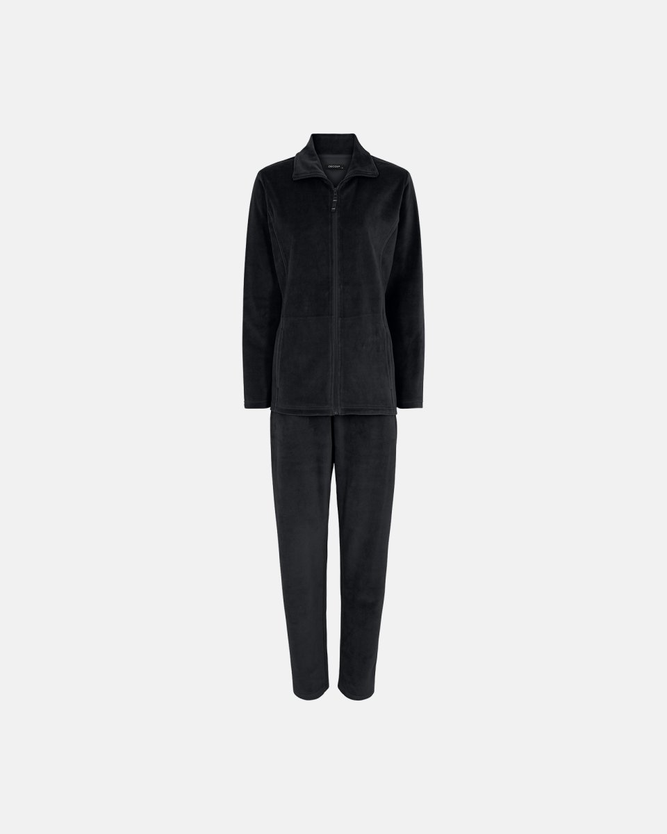 Decoy Pyjamas sæt i velour | Bomuld | Sort - M