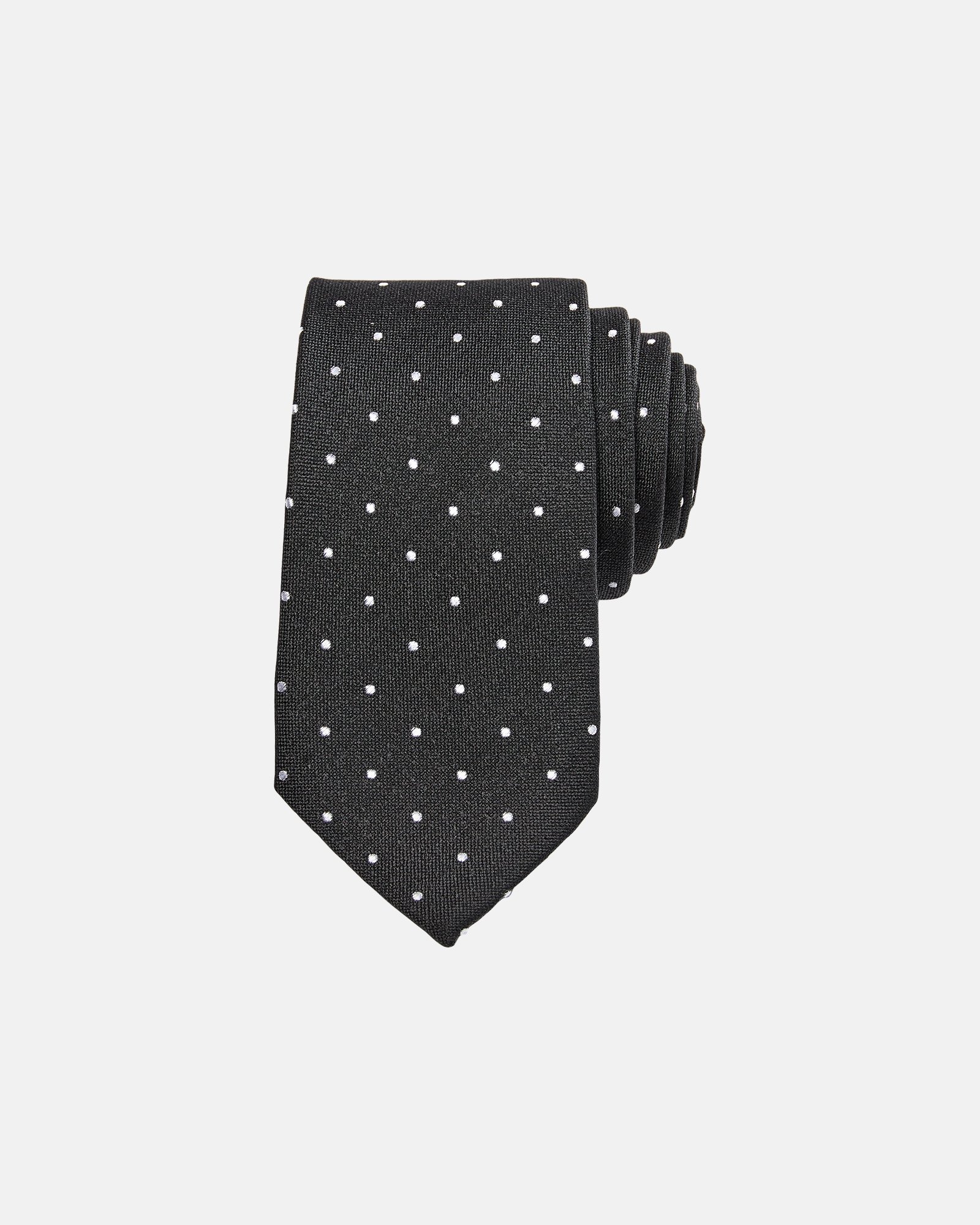 Slips | 7 cm | Silke/bomuld | Sort m. prikker -Connexion Tie Slips | 7 cm | Silke/bomuld | Sort m. prikker -Connexion Tie