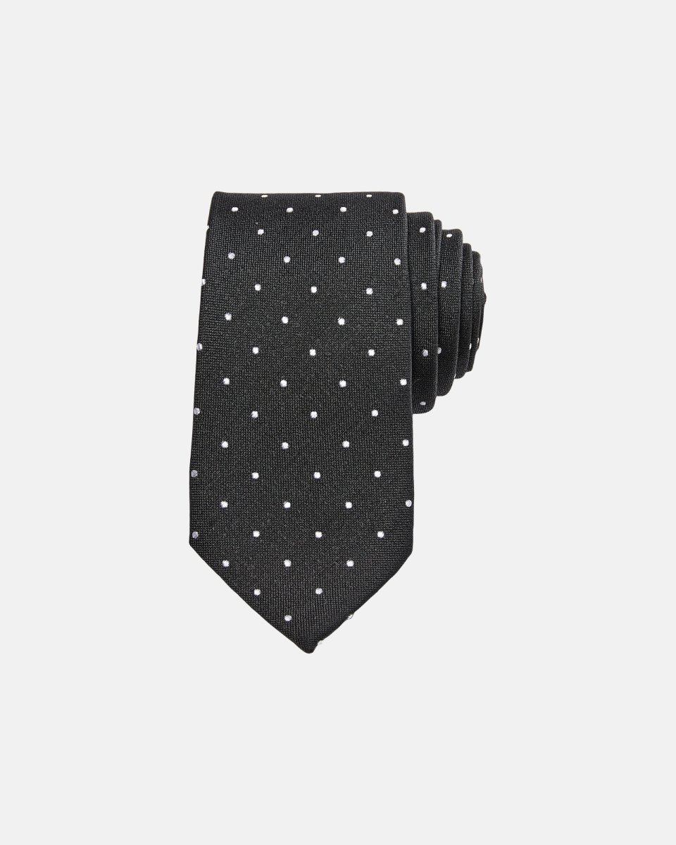 Connexion Tie Slips | 7 cm | Silke/bomuld | Sort m. prikker - PCS