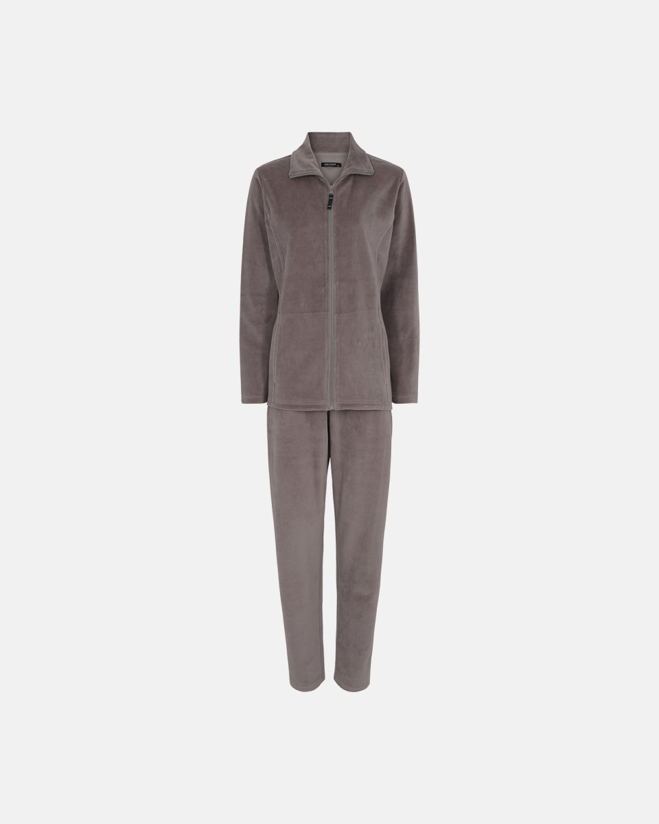 Decoy Pyjamas sæt i velour | Bomuld | Brun - S