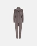 Pyjamas sæt i velour, Bomuld, Brun