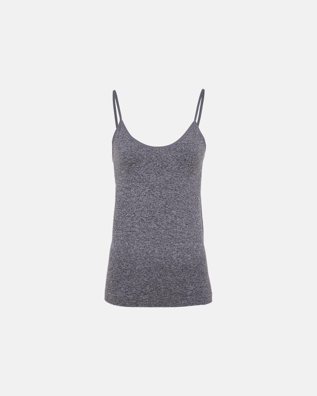 Top  med smalle stropper | mikrofiber | grå