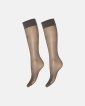 2-pak "Silk look" knælange strømper | 20 denier | nearly black - Decoy