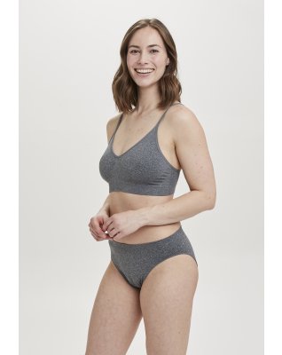 BH-top med smalle stropper, mikrofiber, grå