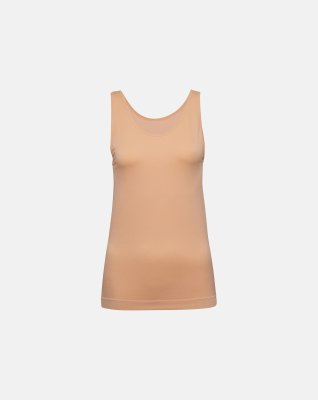 Top med brede stropper, mikrofiber, nude