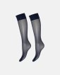 2-pak 'Silk look' knælange strømper | 20 denier | blue iris - Decoy