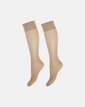 2-pak "Soft Luxury" knælang strømpe | 15 denier | bronzo -Decoy