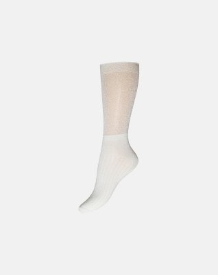'Glitter' ankel strømpe, lurex, grå