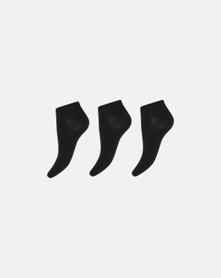 Footies 3-pak, Bambusviskose, Sort