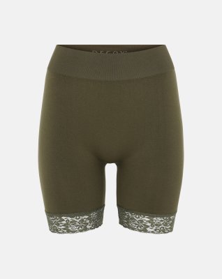 Indershorts med blonder, polyamid, grøn