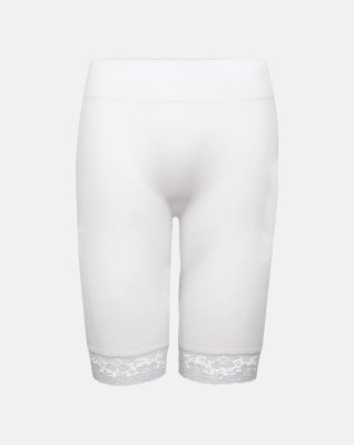 Indershorts med blondekant, polyamid, hvid