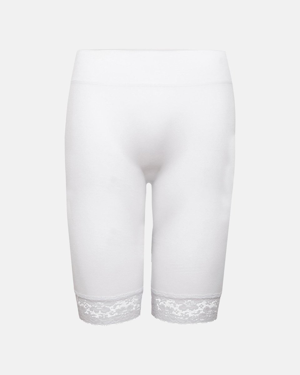 Decoy Indershorts med blondekant | polyamid | hvid - XL