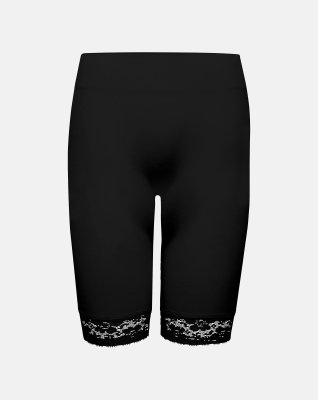 Indershorts med blondekant, polyamid, sort
