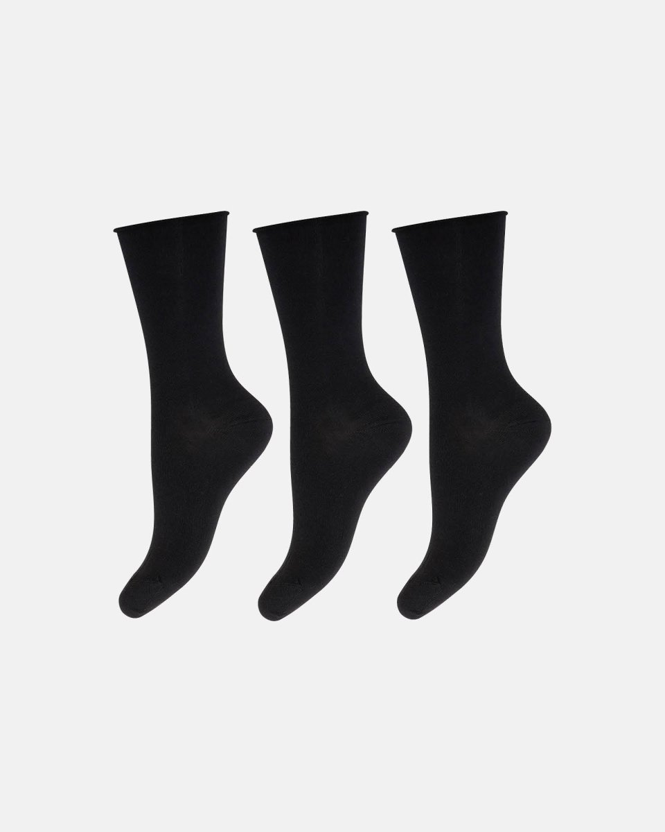 Decoy Ankelstrømper 3-pak | Bambusviskose | Sort - 37-41