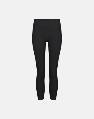 Seamless capri leggings, polyamid, sort
