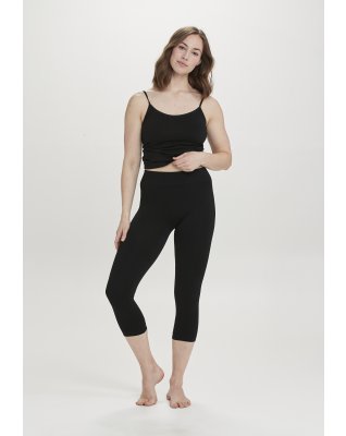 Seamless capri leggings, polyamid, sort