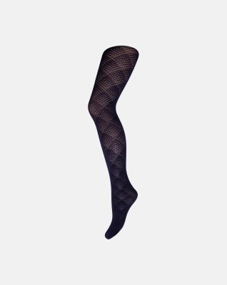 "Geometric" strømpebukser | 70 denier | blue iris -Decoy