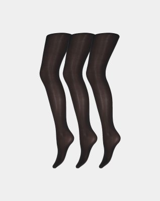 3-pak strømpebukser, recycled 60 denier, nearly black