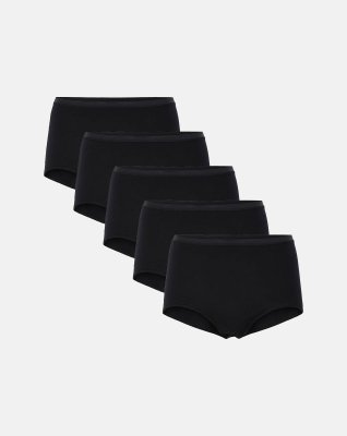 Maxi brief, 5 pak, GOTS bomuld, Sort