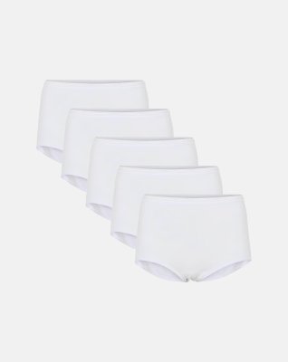 Maxi brief, 5-pak, GOTS bomuld, Hvid