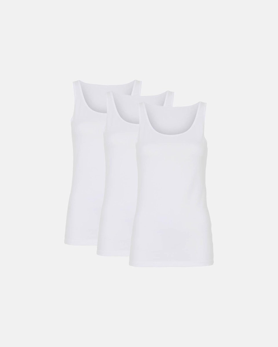 Decoy Tanktop 3-pak | GOTS bomuld | Hvid - S