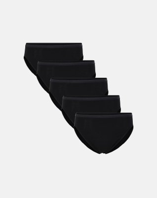 Tai brief, 5-pak, GOTS bomuld, Sort