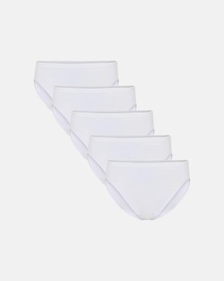 Tai brief, 5-pak, GOTS bomuld, Hvid