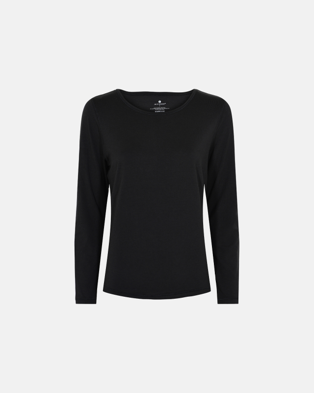 Langærmet t-shirt | Bambusviskose | Sort