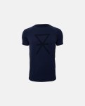 T-shirt med tryk, bambus, marine