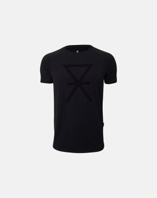 T-shirt med tryk, bambus, sort