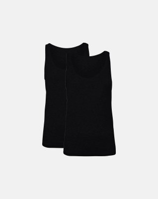 Tanktop 2-pak, Bambusviskose, Sort