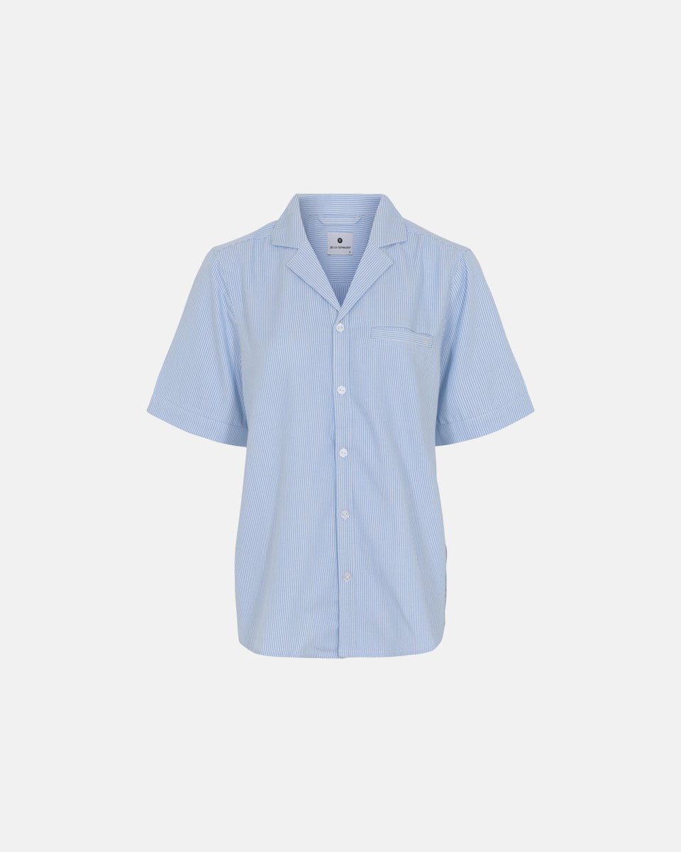 JBS of Denmark Women Kortærmet pyjamasskjorte | Bambusviskose | Blåstribet - 2XL