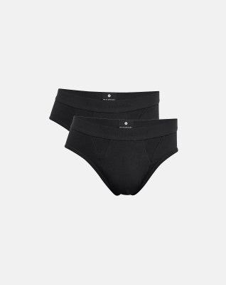 Briefs 2-pak, Økologisk bomuld, Sort