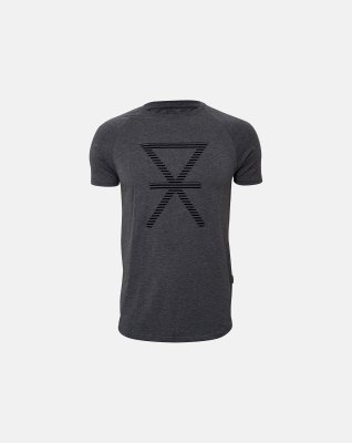 T-shirt med tryk, bambus, grå