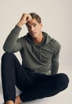 Hoodie med logo, Bambusviskose, Grøn