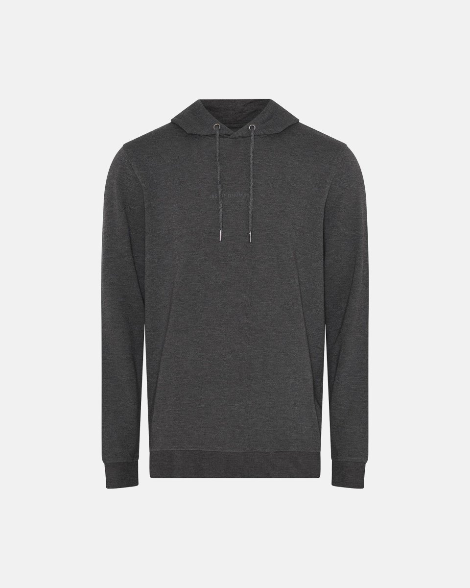 JBS of Denmark Men Hoodie med logo | Bambusviskose | Mørk grå - S