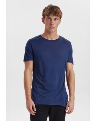 T-shirt, 100% økologisk GOTS uld, Navy