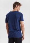 T-shirt, 100% økologisk GOTS uld, Navy