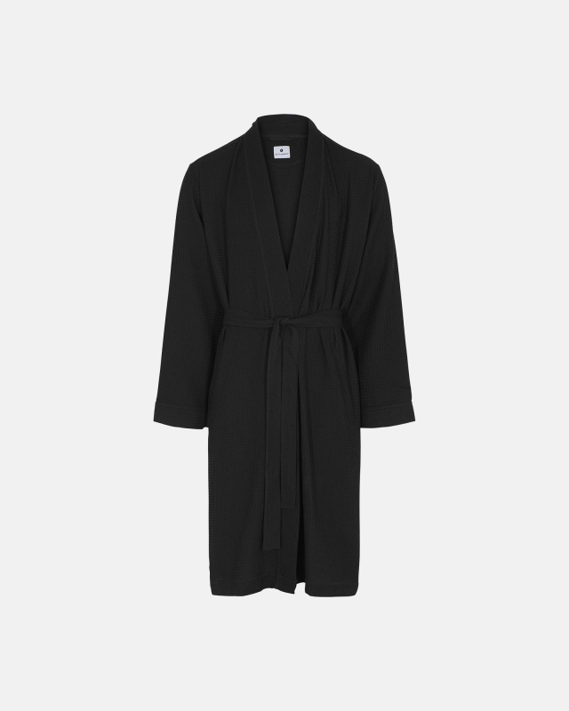 JBS Waffle badekåbe lavet på bambus i sort til herre