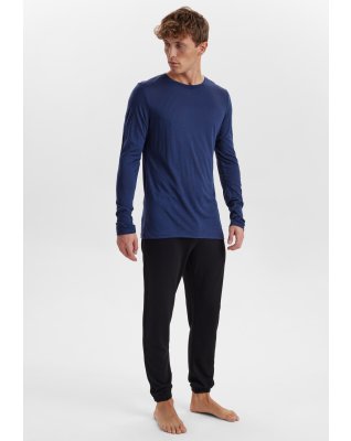 Langærmet T-shirt | 100% økologisk GOTS uld | Navy -JBS of Denmark Men