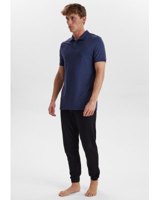 Piqué polo, Bambusviskose, navy