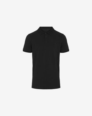 Piqué polo, Bambusviskose, sort
