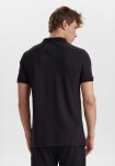 Piqué polo, Bambusviskose, sort