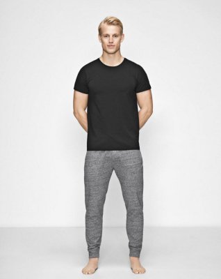 T-shirt o-hals, Økologisk bomuld, Sort