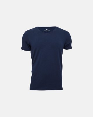 T-shirt v-hals, Bambusviskose, Marine