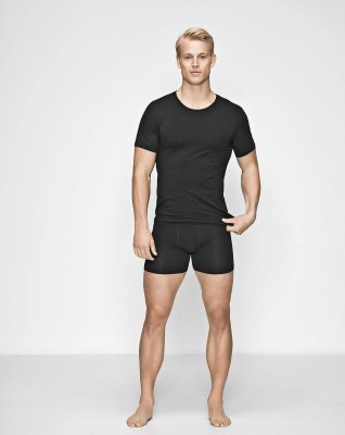 Undertrøje o-hals | Økologisk bomuld | Sort -JBS of Denmark Men