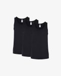 Tanktop "singlet" 3-pak | Økologisk bomuld | Sort -Claudio