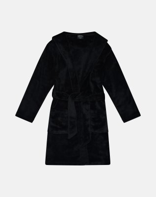 Badekåbe i frotté | 100% recycled polyester | Sort -Claudio