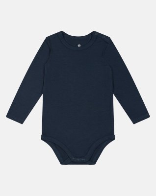 Langærmet body, Bambusviskose, Navy