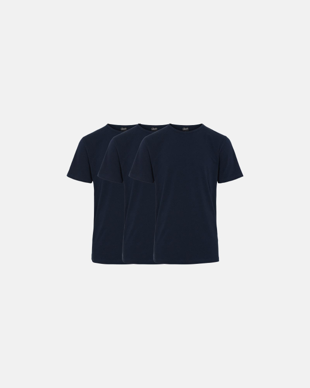 T-Shirts 3-Pak | økologisk Bomuld | Navy - Claudio